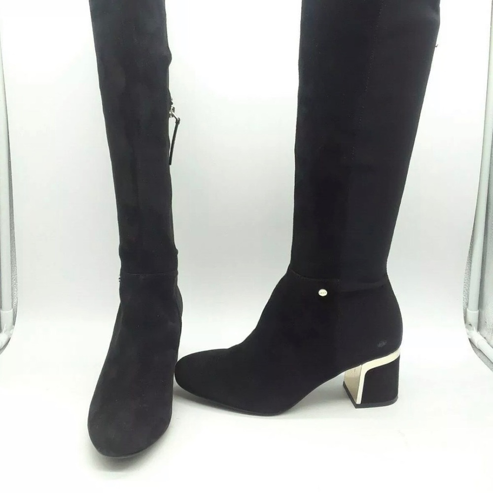 DNKY Cora Black High Knee Luxurious Boots